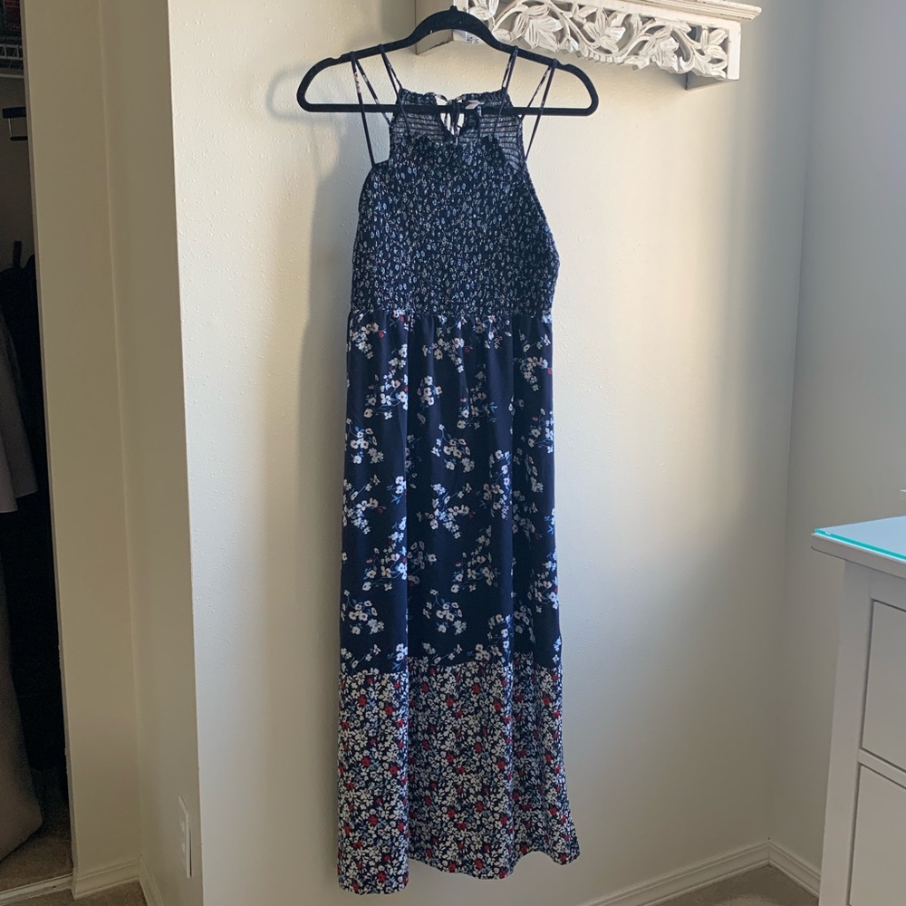 Blue printed maxi dress